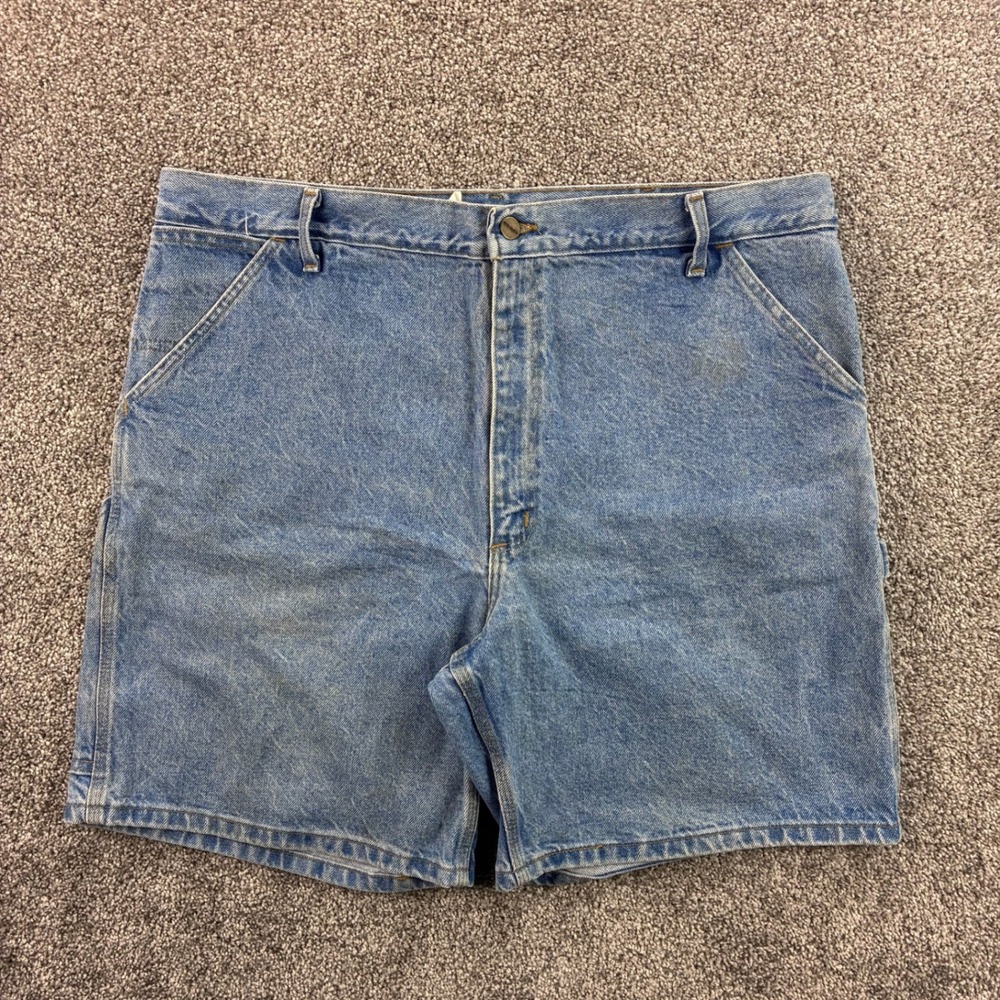 Vintage Carhartt Carpenter Shortsโ Mens 40 Blue Cotton Denim USA Made B29STW